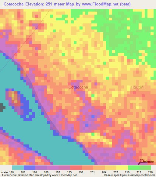 Cotacocha,Ecuador Elevation Map