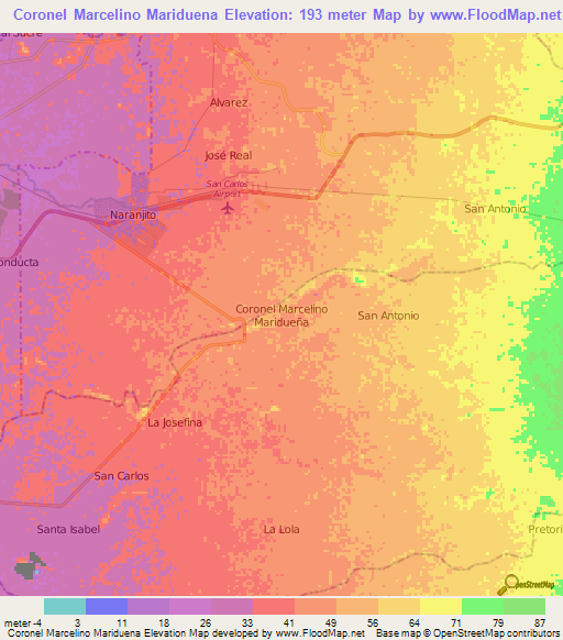 Coronel Marcelino Mariduena,Ecuador Elevation Map