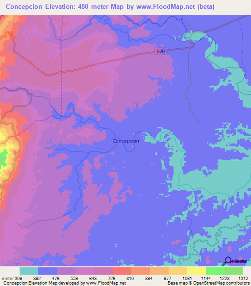 Concepcion,Ecuador Elevation Map