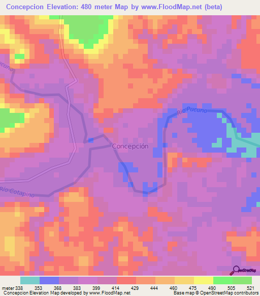 Concepcion,Ecuador Elevation Map