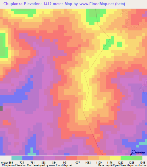 Chupianza,Ecuador Elevation Map