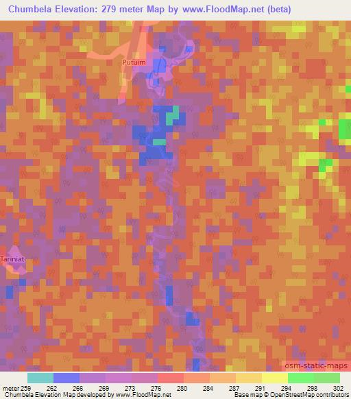 Chumbela,Ecuador Elevation Map