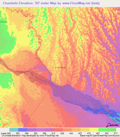 Chumbela,Ecuador Elevation Map