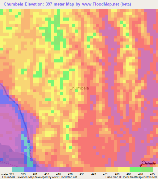 Chumbela,Ecuador Elevation Map