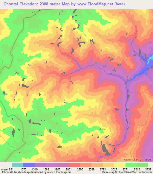 Chontal,Ecuador Elevation Map