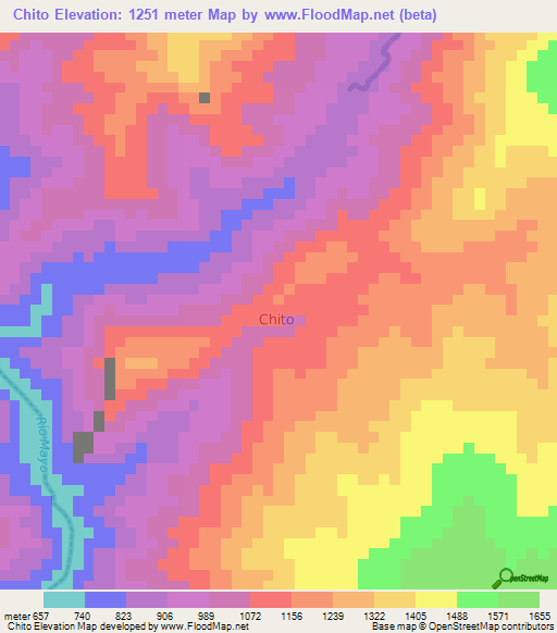 Chito,Ecuador Elevation Map