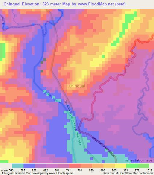 Chingual,Ecuador Elevation Map