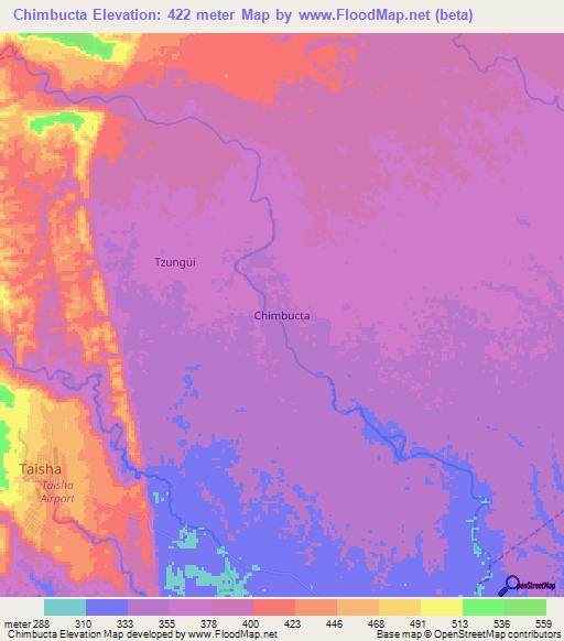 Chimbucta,Ecuador Elevation Map