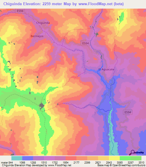 Chiguinda,Ecuador Elevation Map