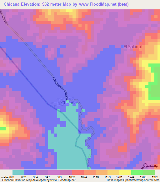 Chicana,Ecuador Elevation Map