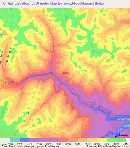 Chalpi,Ecuador Elevation Map