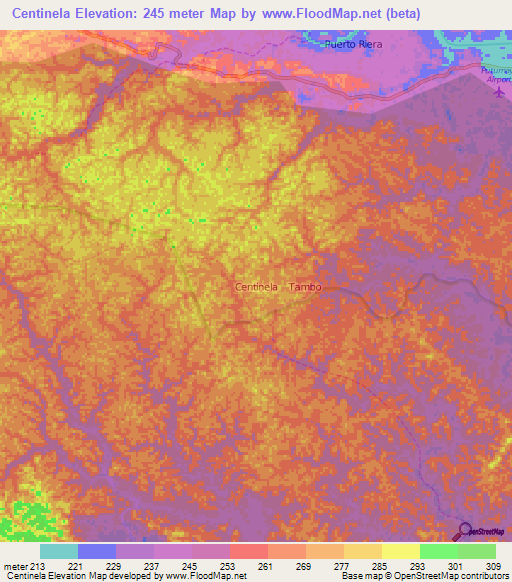 Centinela,Ecuador Elevation Map