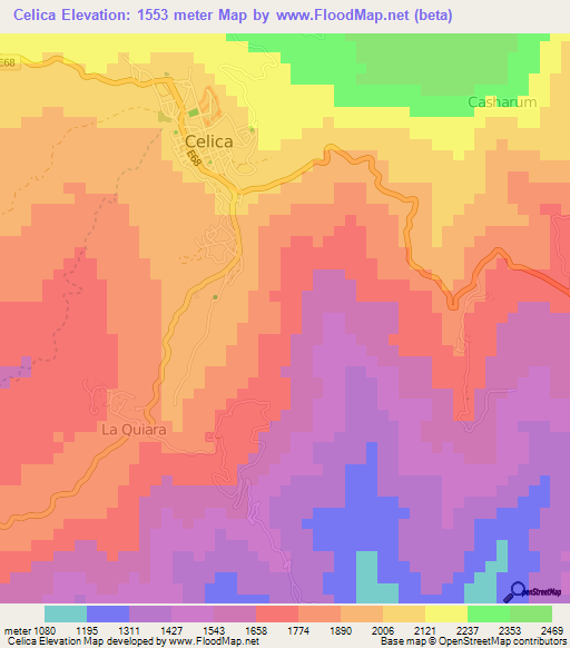 Celica,Ecuador Elevation Map