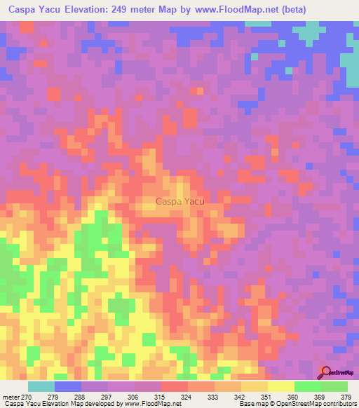 Caspa Yacu,Ecuador Elevation Map