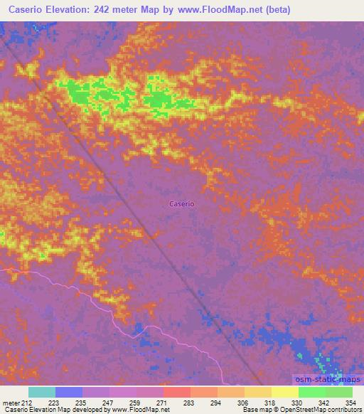 Caserio,Ecuador Elevation Map