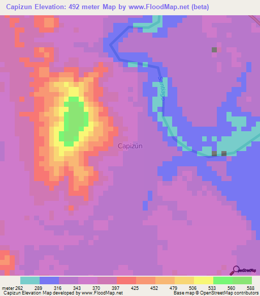 Capizun,Ecuador Elevation Map