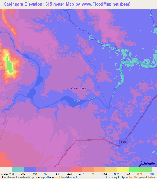 Capihuara,Ecuador Elevation Map