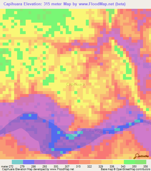 Capihuara,Ecuador Elevation Map