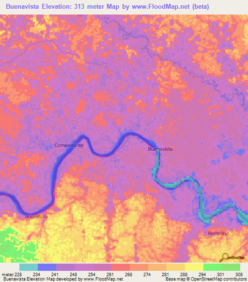 Buenavista,Ecuador Elevation Map