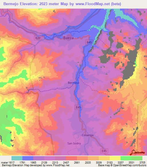 Bermejo,Ecuador Elevation Map