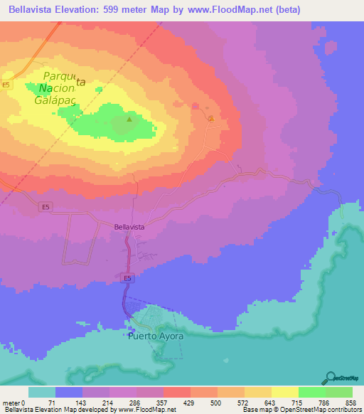 Bellavista,Ecuador Elevation Map