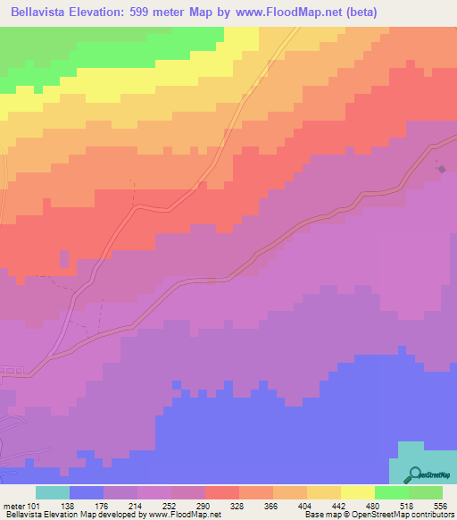 Bellavista,Ecuador Elevation Map