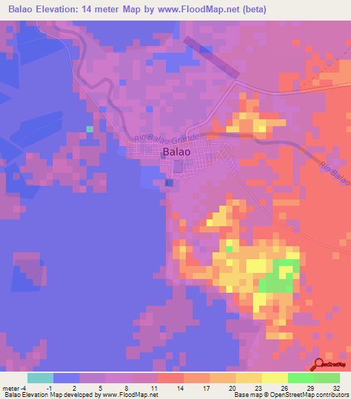 Balao,Ecuador Elevation Map