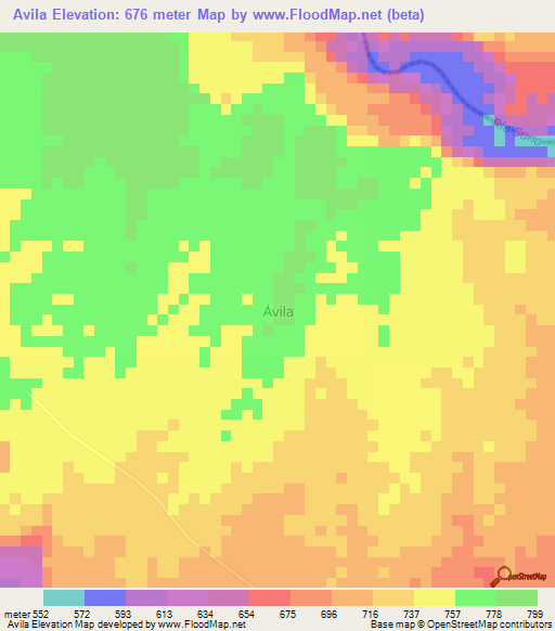 Avila,Ecuador Elevation Map