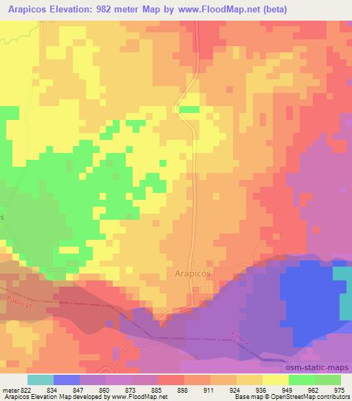 Arapicos,Ecuador Elevation Map