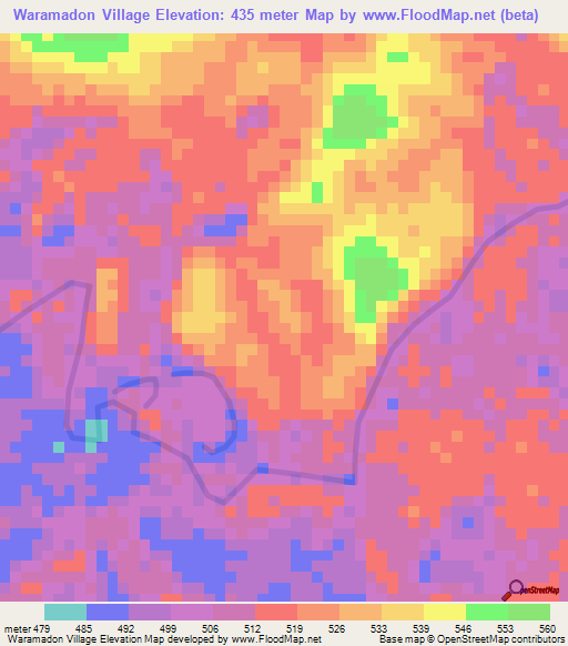 Waramadon Village,Guyana Elevation Map