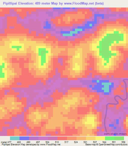 Pipillipai,Guyana Elevation Map