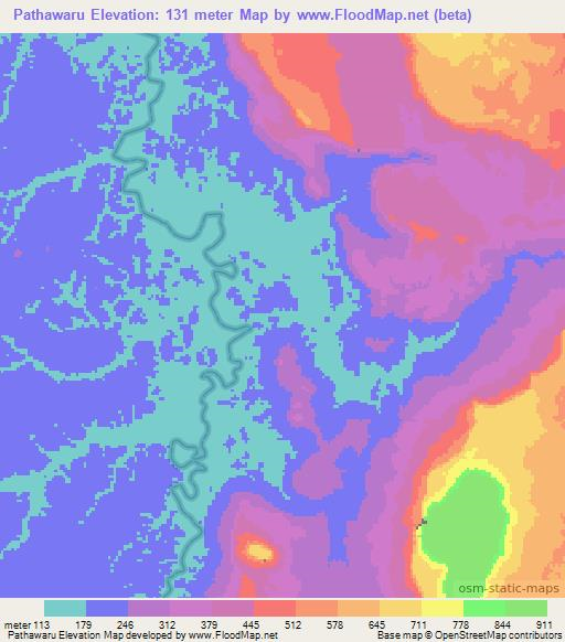 Pathawaru,Guyana Elevation Map