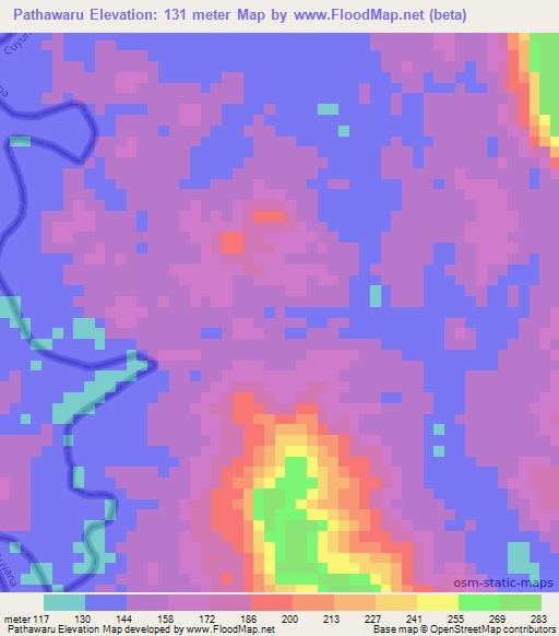 Pathawaru,Guyana Elevation Map