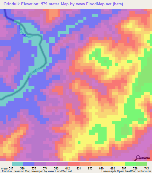 Orinduik,Guyana Elevation Map