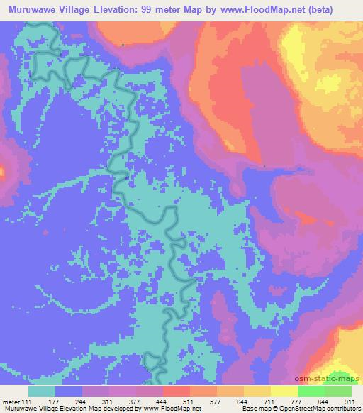 Muruwawe Village,Guyana Elevation Map