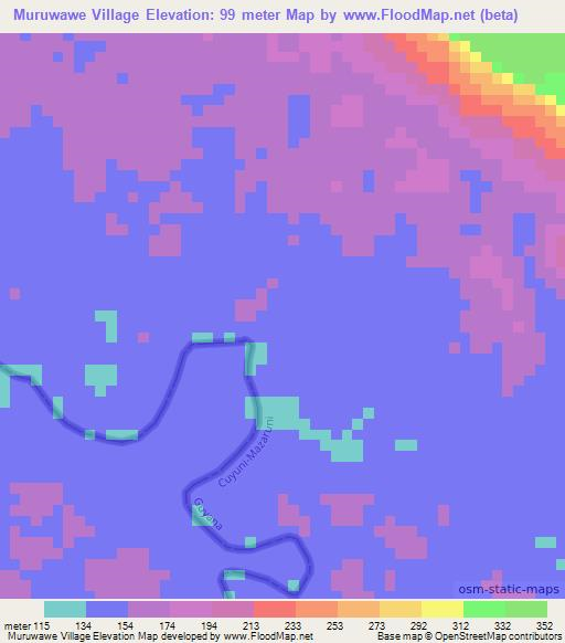 Muruwawe Village,Guyana Elevation Map