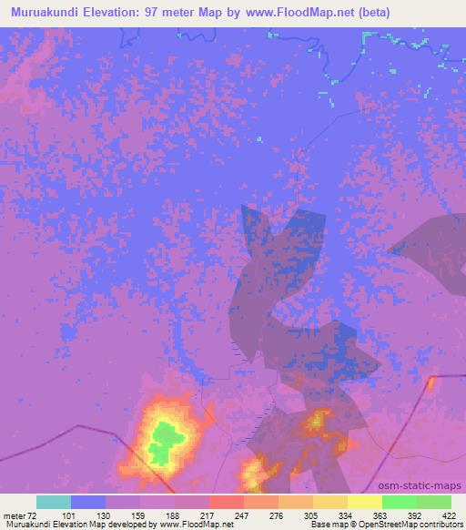 Muruakundi,Guyana Elevation Map