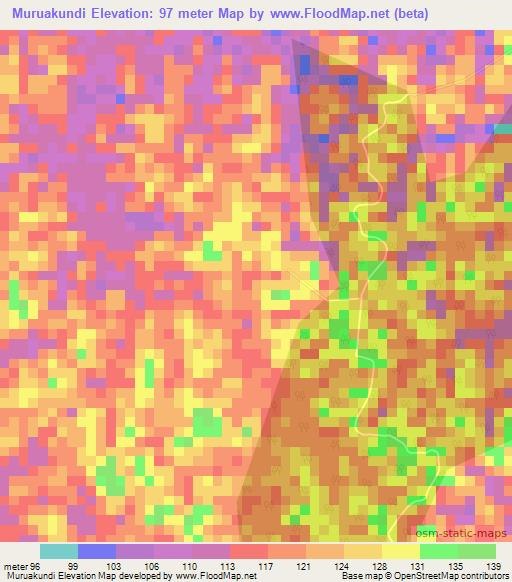 Muruakundi,Guyana Elevation Map