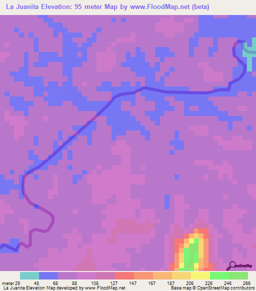 La Juanita,Guyana Elevation Map