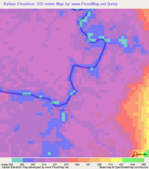 Kaikan,Guyana Elevation Map