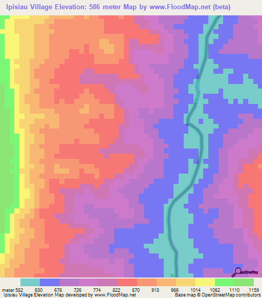 Ipisiau Village,Guyana Elevation Map