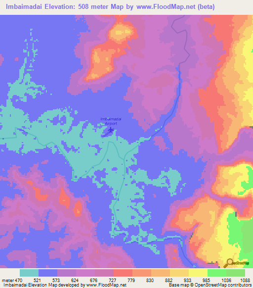 Imbaimadai,Guyana Elevation Map