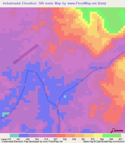 Imbaimadai,Guyana Elevation Map