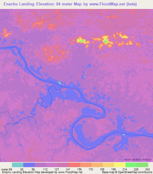 Enachu Landing,Guyana Elevation Map