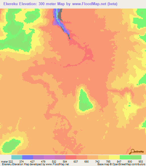 Ekereku,Guyana Elevation Map