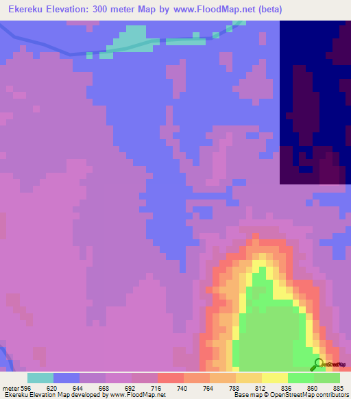 Ekereku,Guyana Elevation Map