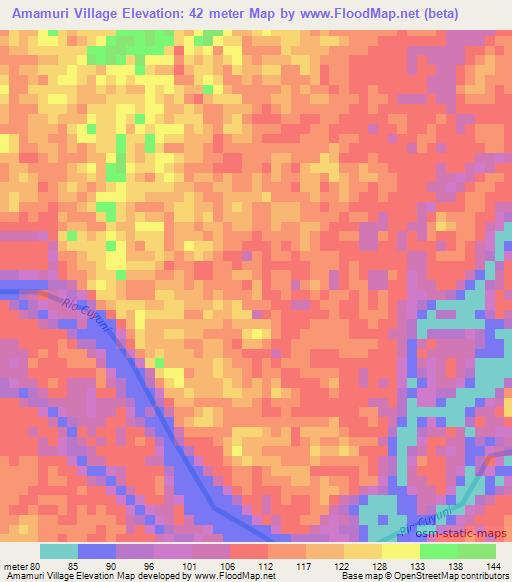 Amamuri Village,Guyana Elevation Map