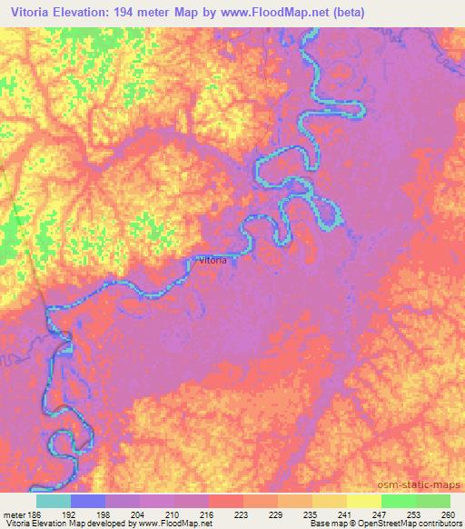 Vitoria,Brazil Elevation Map