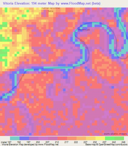 Vitoria,Brazil Elevation Map