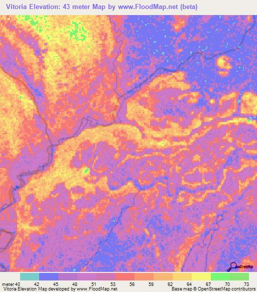 Vitoria,Brazil Elevation Map